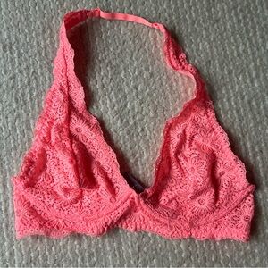 Aerie Bright Coral Halter Bralette